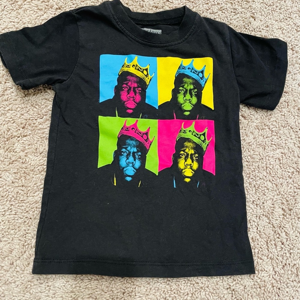 Black Biggie Smalls Graphic Kids T-Shirt